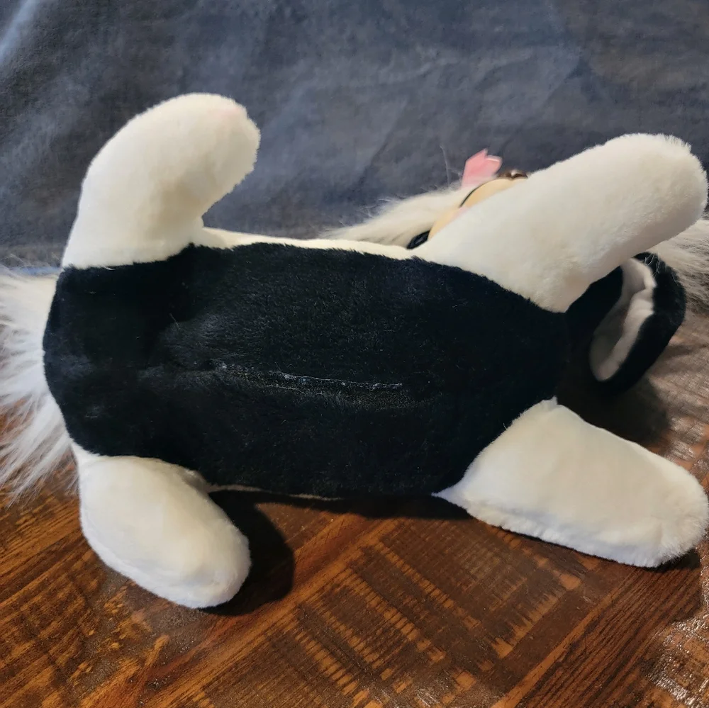 Vintage Puppy Surprise Mom Black White‎ Dog Plush 1991 Hasbro 2 Puppies